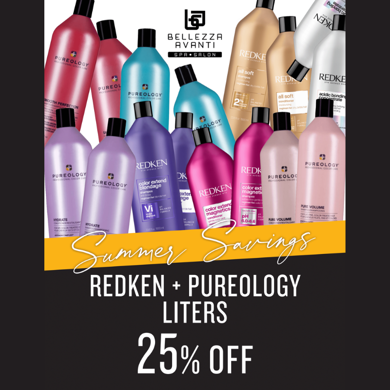 Summer Savings Redken + Pureology Liters 25% Off