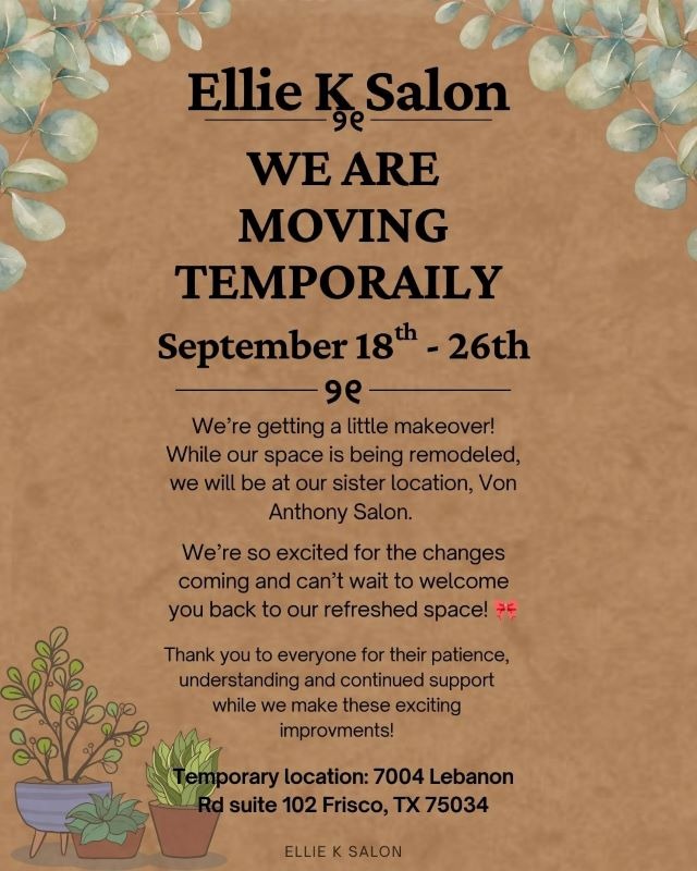 Ellie K Salon current promotion